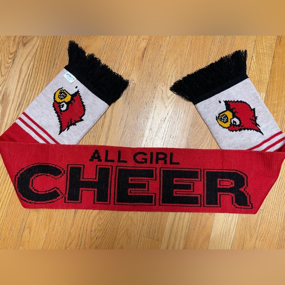 54” bwm Global All Girl Cheer Louisville Cardinals Scarf- NWOT